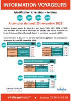Info voyageurs S300(s) – modification itinéraires et horaires le 20 nov 2023