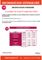 Info voyageurs P09 – modification itinéraire le 22 sept 2025