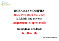 Horaires modifiés jusqu’au 31/05/2026